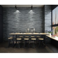 Solid Wood Dark Grey Color Rectangular shape Wall Panel 10 sq ft / Box